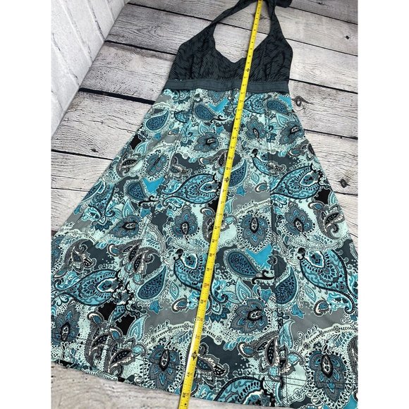 Athleta Women's Pack Everywhere Halter Dress Size 0 Meteor Gray Blue Paisley Zip - Picture 15 of 15
